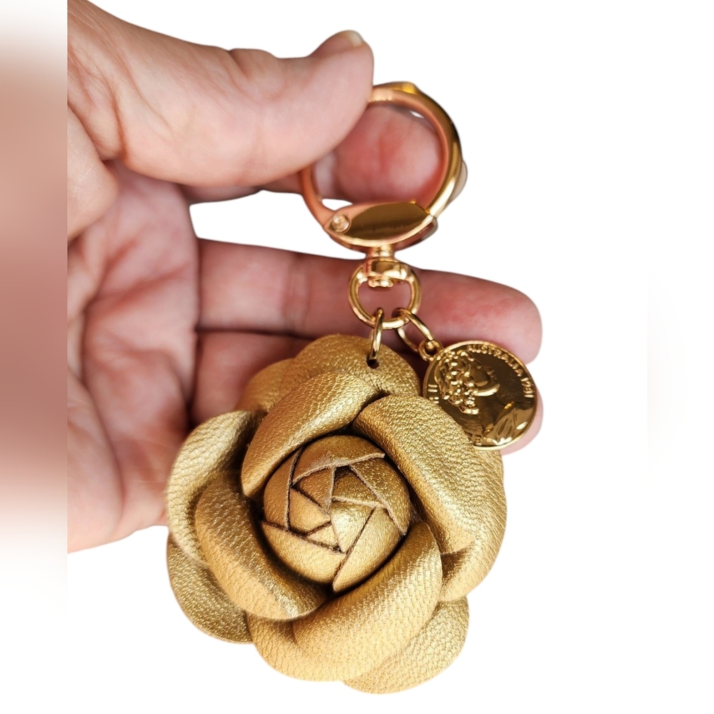 Key Rings Camellia Keychain Flower Backpack Pendant Accessory Bag Charms